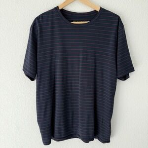 Wool & Prince Wool Blend T Shirt Mens Large Blue Red Striped